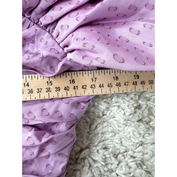 Anthropologie Hutch Ruched Wren off the shoulder Mini Dress lilac sz 6 - Picture 5 of 11
